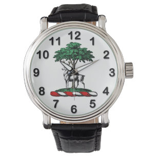 Art Deco Frau mit großem Hut Handschuhe RL Armbanduhr