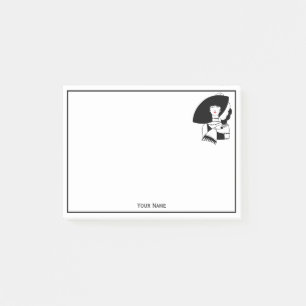 Art Deco Frau mit großer Hut Handschuhe RL Post-it Klebezettel