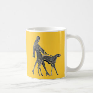 Art Deco Frau und Hund Tasse