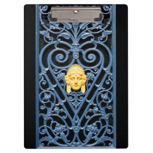 Art Deco Frauen Kopf Herz Schuhpappe aus Schmiedee Klemmbrett