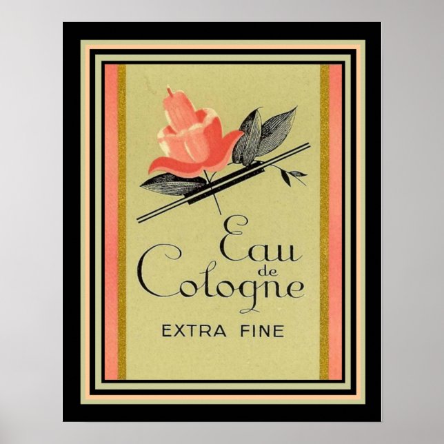 Art Deco French Cologne Ad 16 x 20 Poster (Vorne)