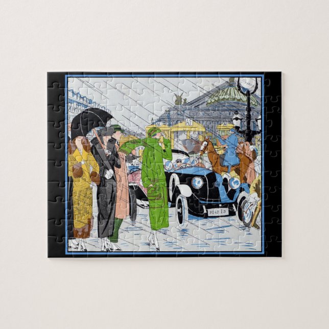 Art Deco French Fashion Paris Scene Puzzle (Horizontal)