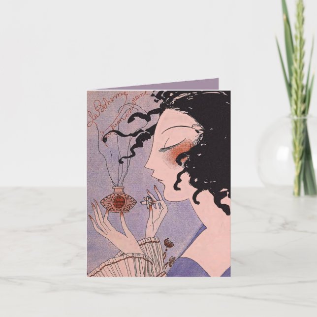 Art Deco French Parfum Ad Note Card Karte (Vorderseite)