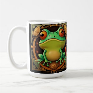 Art Deco Frog Gerahmt Coffee Tasse V2,
