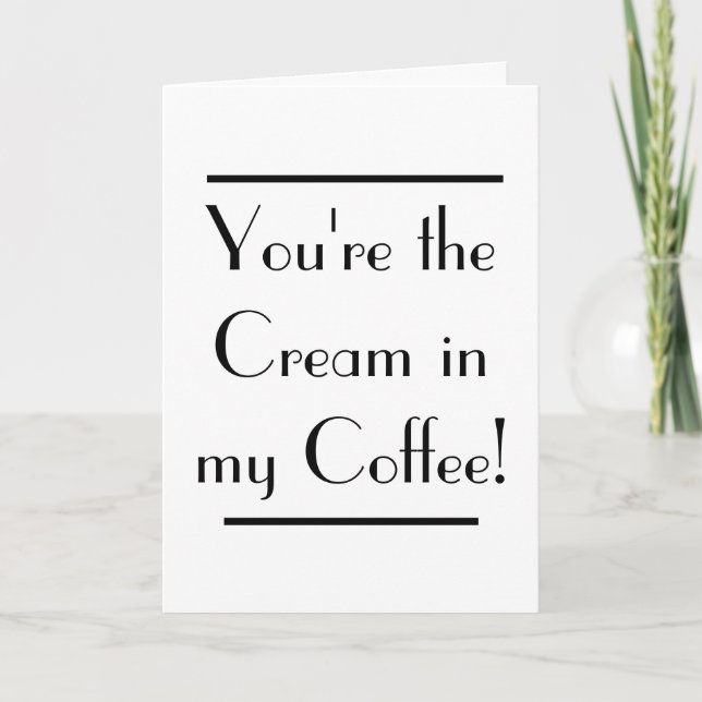 Art Deco Funny Creme Coffee Card Karte (Vorderseite)