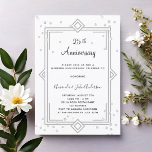Art Deco Gatsby 25. Hochzeitstag Diamantene Hochze Einladung