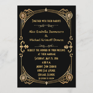 Art Deco Gatsby Art Hochzeit Einladung