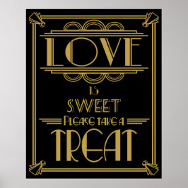 Art Deco Gatsby Art "Liebe ist süß" Poster
