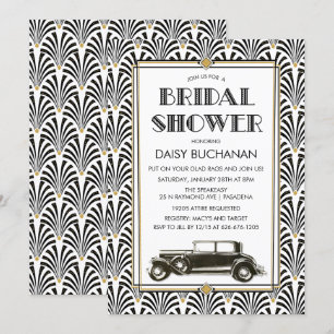 Art Deco Gatsby-Brautparty-Einladung Einladung
