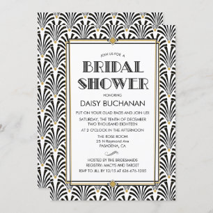 Art Deco Gatsby Bridal Dusche Einladung