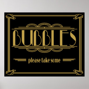 Art Deco Gatsby Bubbles Bitte nehmen Sie sich ein  Poster