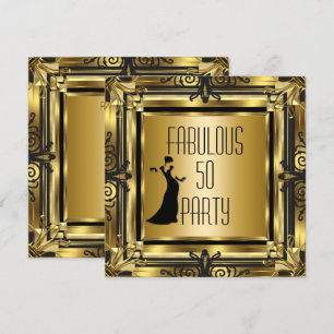 ART DECO GATSBY FABELHAFT 50 50. Geburtstag Retro Einladung