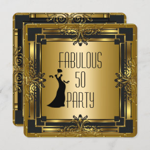 ART DECO Gatsby Fabulous 50 50. Geburtstag Retro Einladung