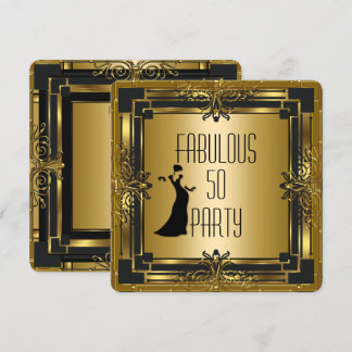 ART DECO Gatsby Fabulous 50 50. Geburtstag Retro Einladung