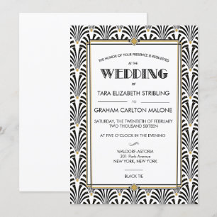 Art Deco Gatsby Geometric Wedding Einladung