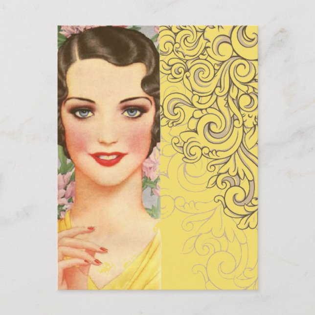 Art Deco Gatsby Girl Parco Civico-Ciani Postkarte (Vorderseite)
