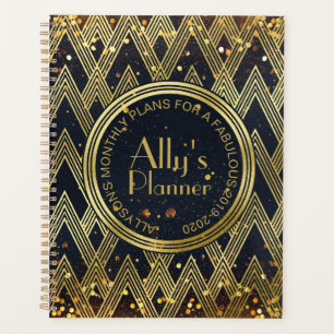 Art Deco Gatsby Glamour Geometrisches Mustermonogr Planer