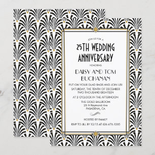 Art Deco Gatsby Hochzeits-Jubiläumseinladung Einladung