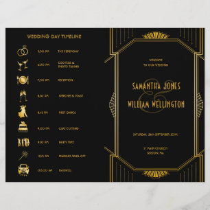 Art Deco Gatsby Moderne gedeckte Hochzeitzeitzeits