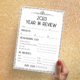 Art Deco Gatsby New Year Party Year of Review Card