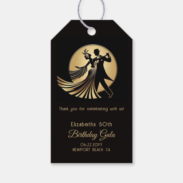 Art Deco Gatsby Roaring 20s Prohibition Custom Geschenkanhänger (Vorderseite)