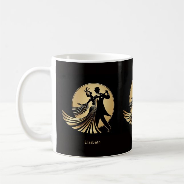 Art Deco Gatsby Roaring 20s Prohibition Gift Name Kaffeetasse (Links)