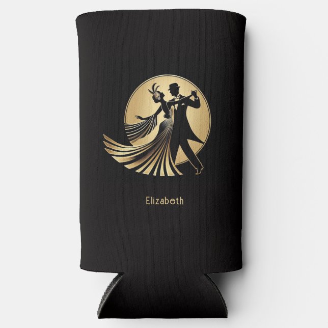 Art Deco Gatsby Roaring 20s Prohibition Gift Name Selters Dosenkühler (Vorderseite)