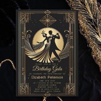 Art Deco Gatsby Roaring 20's Verbot Geburtstag Einladung