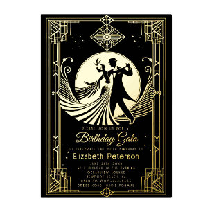 Art Deco Gatsby Roaring Twenties Prohibitions Gebu Folieneinladung