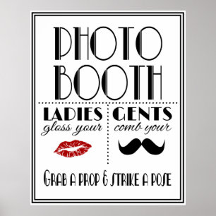 Art Deco Gatsby Stil FOTO BOOTH Print Poster
