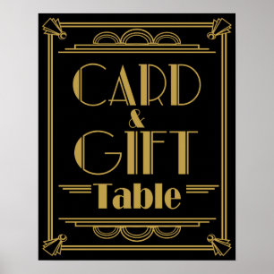 Art Deco Gatsby Stil Geschenk- und Karten-Tisch Ho Poster