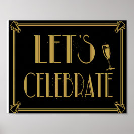 Art Deco Gatsby Stil Lasse Celebrate Party Print Poster