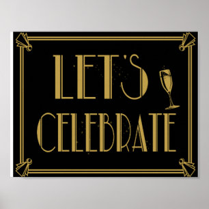 Art Deco Gatsby Stil Lasse Celebrate Party Print Poster