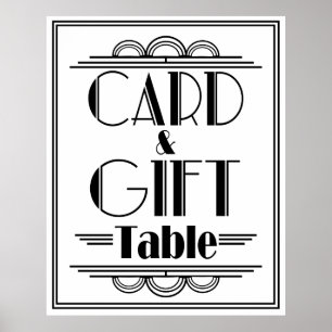 Art Deco Gatsby Style Geschenk & Kartentisch Poster