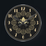 Art Deco Gatsby Style Wallclock Runde Wanduhr<br><div class="desc">Erzählen Sie die Zeit mit dieser trendigen Deko-Wanduhr.</div>