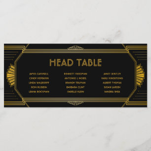 Art Deco Gatsby Wedding Head Table Cards Programm