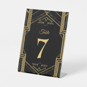 Art Deco Gatsby Wedding Tischnummer Sockelschild