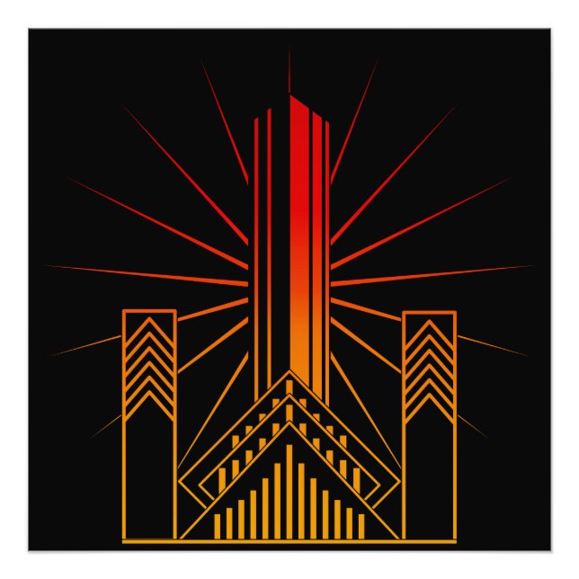 Art Deco Gebäude Fotodruck (Vorne)