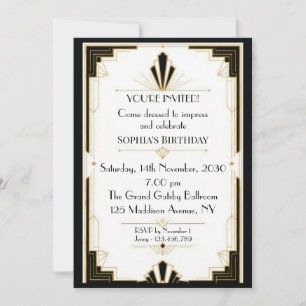 Art Deco Geburtstag Einladung