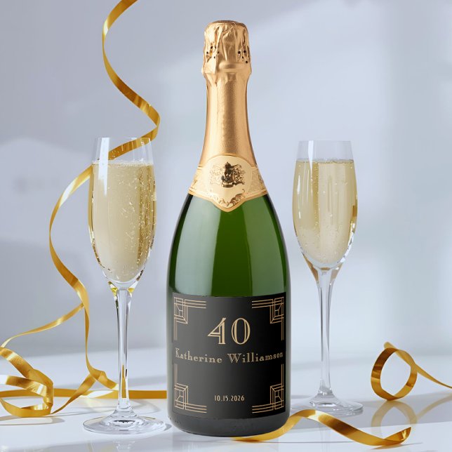 Art Deco Geburtstag Schwarz Gold Roaring Twenties (Von Creator hochgeladen)