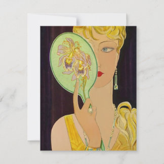 Art Deco Geburtstagseinladungen Spiegelbild Einladung