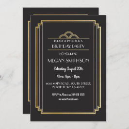 Art Deco Geburtstagsparty Einladung Gold 21 30 40