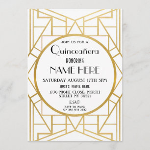 Art Deco Geburtstagsparty Quinceanera Gatsby aus d Einladung