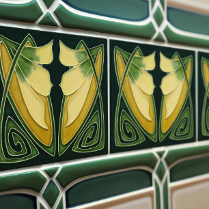 Art Deco Gelbe Lilie Florale Wanddekoration Art No Fliese