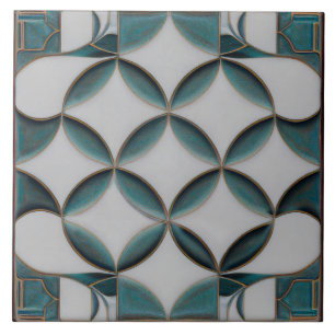 Art Deco gemusterte Azul Blaue Dekoration Art Nouv Fliese