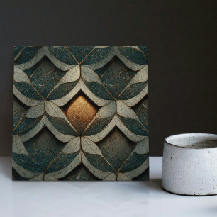 Art Deco gemusterte Würfel Eins Blau Dekor Art Nou Fliese