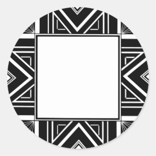 Art Deco Geo Runder Aufkleber