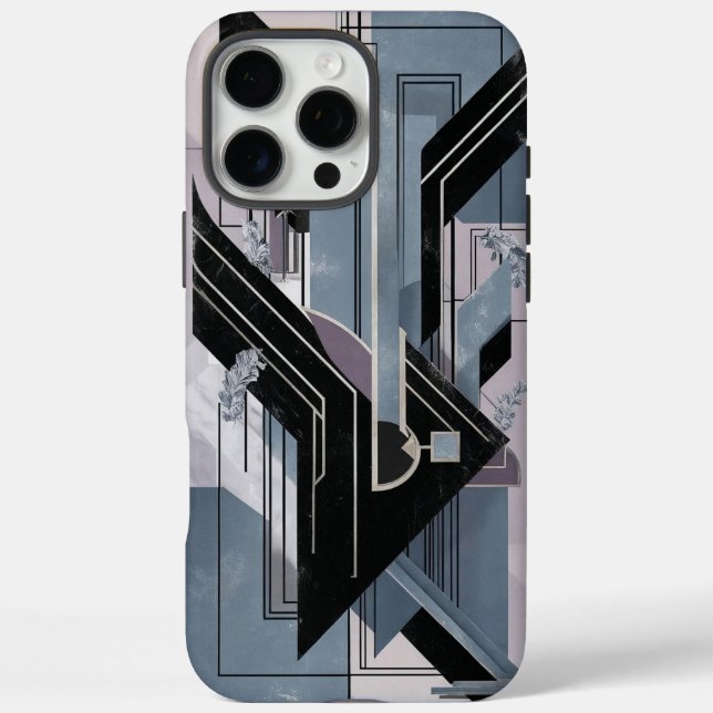 Art Deco Geometric Abstrakt iPhone Case (Rückseite)