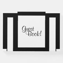 Art Deco Geometric Black and White Gästebuch