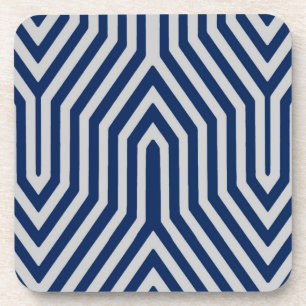 Art Deco Geometric - blau und grau Untersetzer